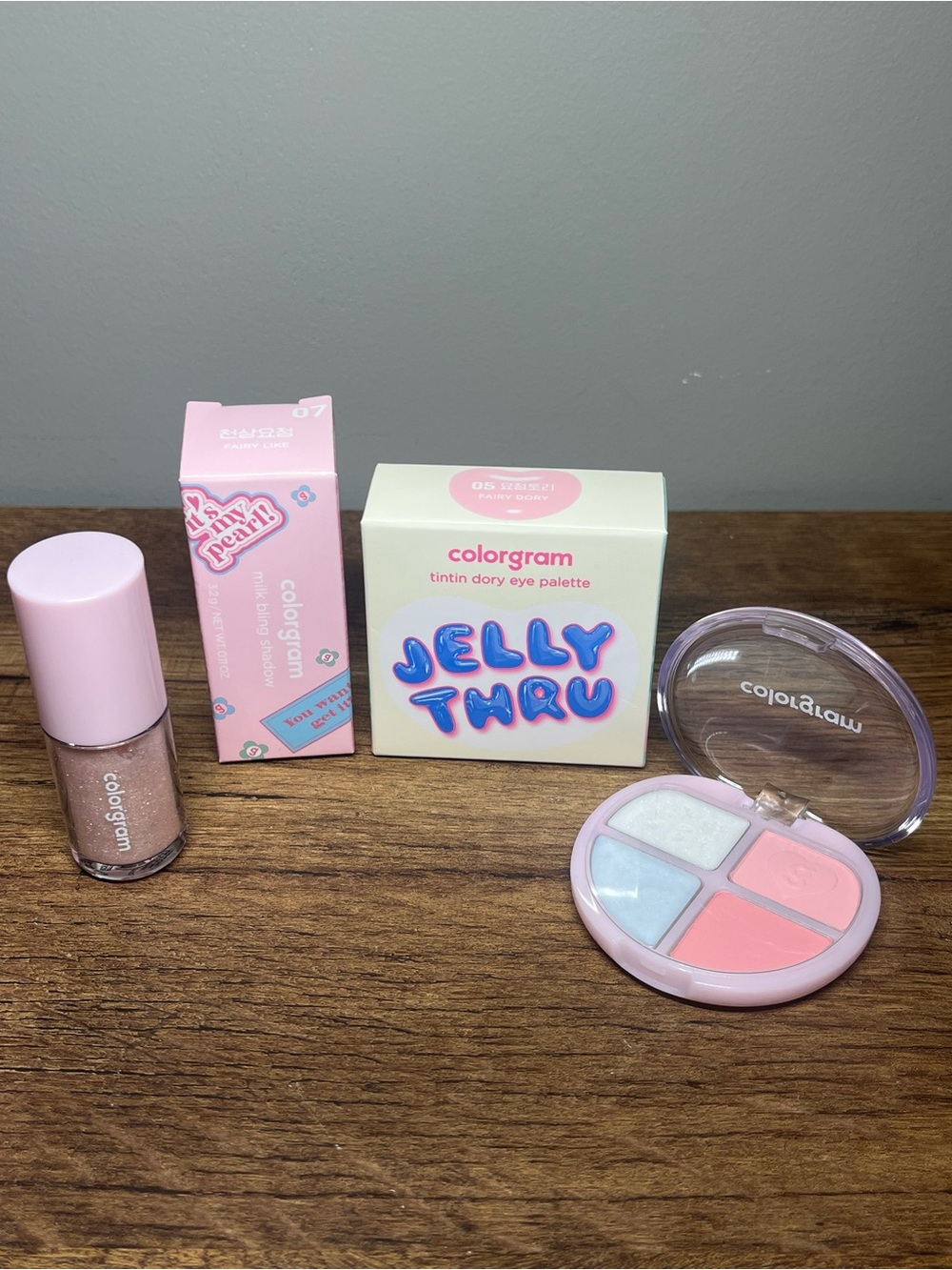Colorgram Jelly Thru Tintin Dory Eye Palette + Pink Shimmer Shadow Bundle
